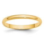 10k Yellow Gold 2.5mm Lightweight Half Round Wedding Band