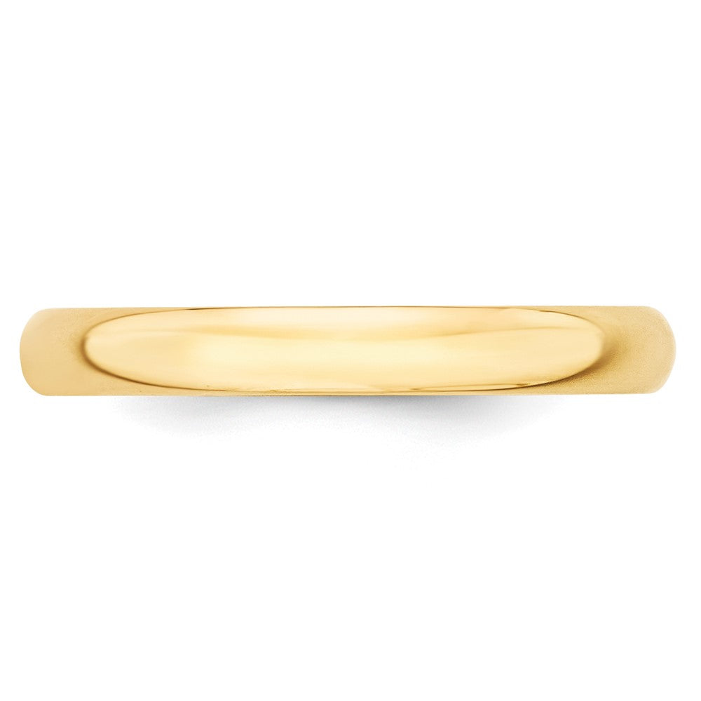10k Yellow Gold 3mm Lightweight Half Round Wedding Band