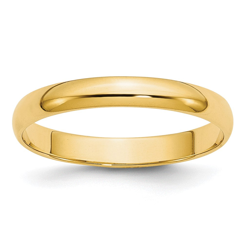 10k Yellow Gold 3mm Lightweight Half Round Wedding Band