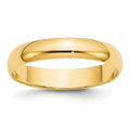 10k Yellow Gold 4mm Lightweight Half Round Wedding Band