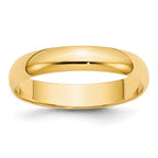 10k Yellow Gold 4mm Lightweight Half Round Wedding Band