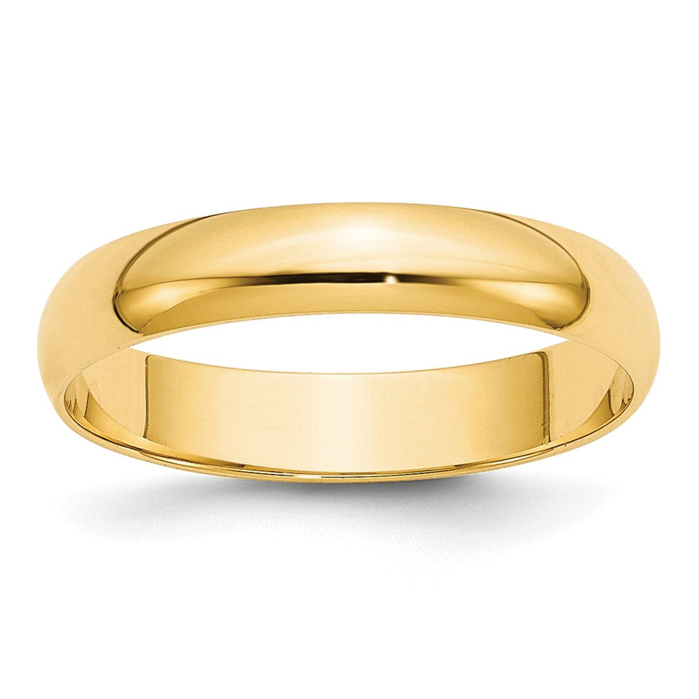 10k Yellow Gold 4mm Lightweight Half Round Wedding Band