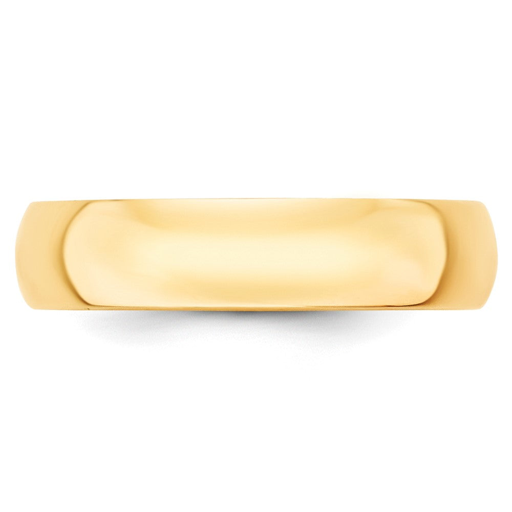 10k Yellow Gold 5mm Lightweight Half Round Wedding Band