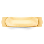 10k Yellow Gold 5mm Lightweight Half Round Wedding Band