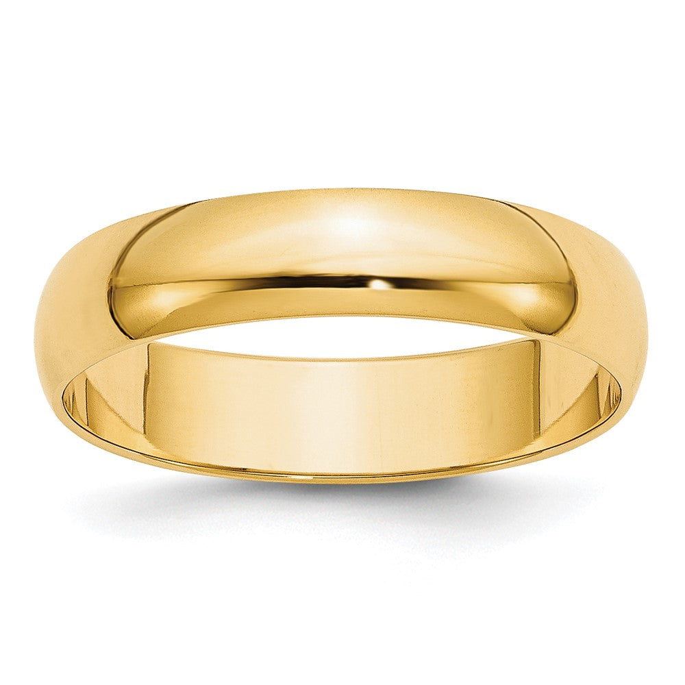 10k Yellow Gold 5mm Lightweight Half Round Wedding Band