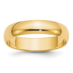10k Yellow Gold 5mm Lightweight Half Round Wedding Band