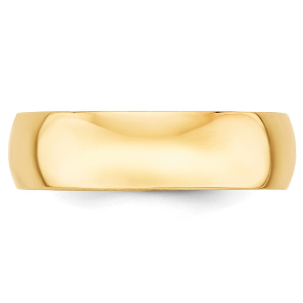 10k Yellow Gold 6mm Lightweight Half Round Wedding Band