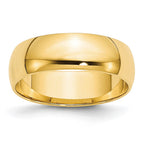 10k Yellow Gold 6mm Lightweight Half Round Wedding Band