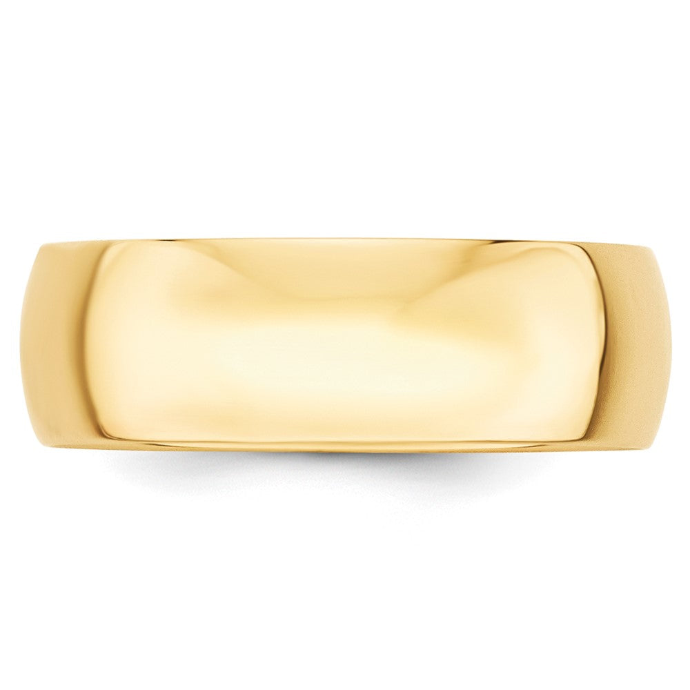 10k Yellow Gold 7mm Lightweight Half Round Wedding Band