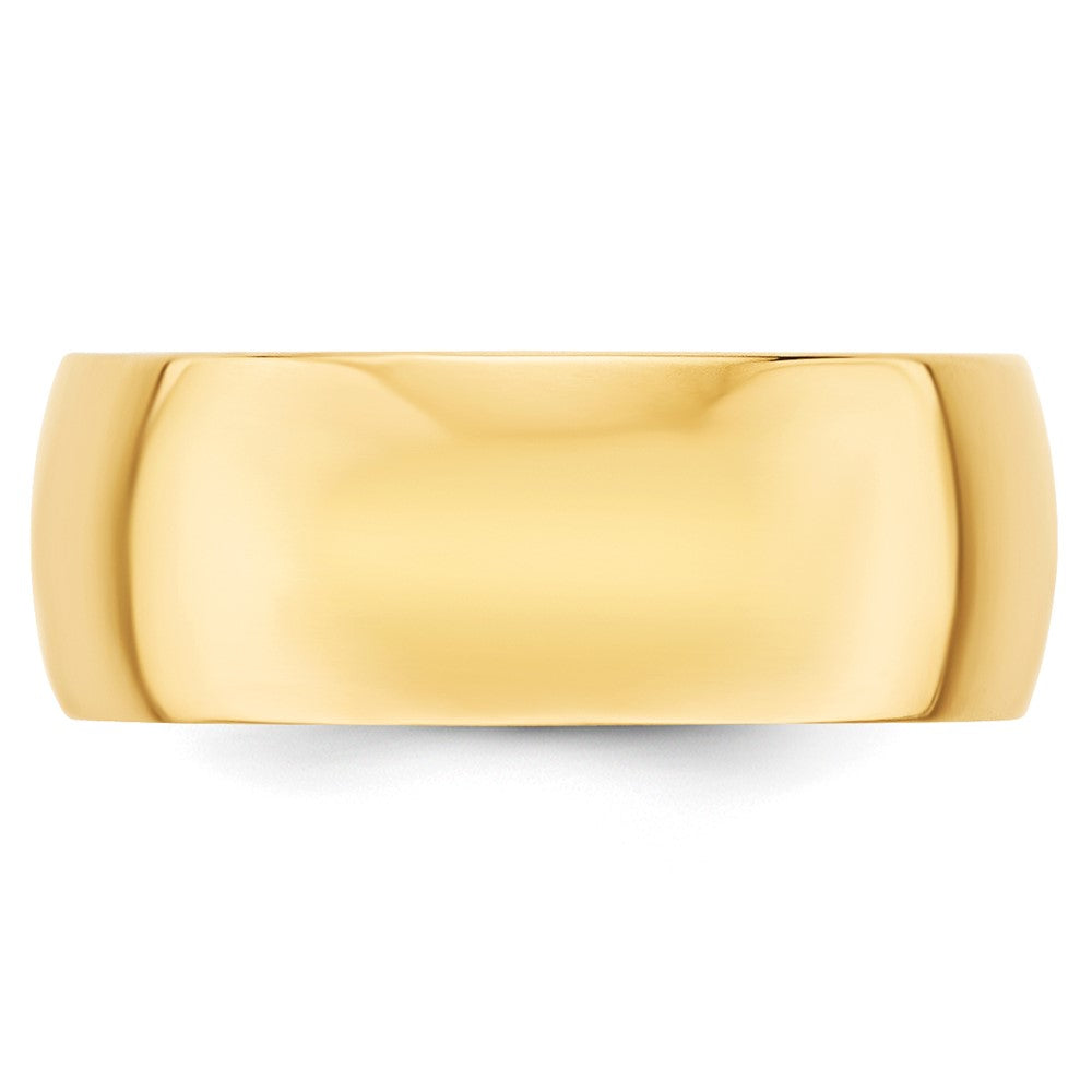10k Yellow Gold 8mm Lightweight Half Round Wedding Band