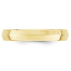 10k Yellow Gold 4mm Knife Edge Comfort Fit Wedding Band