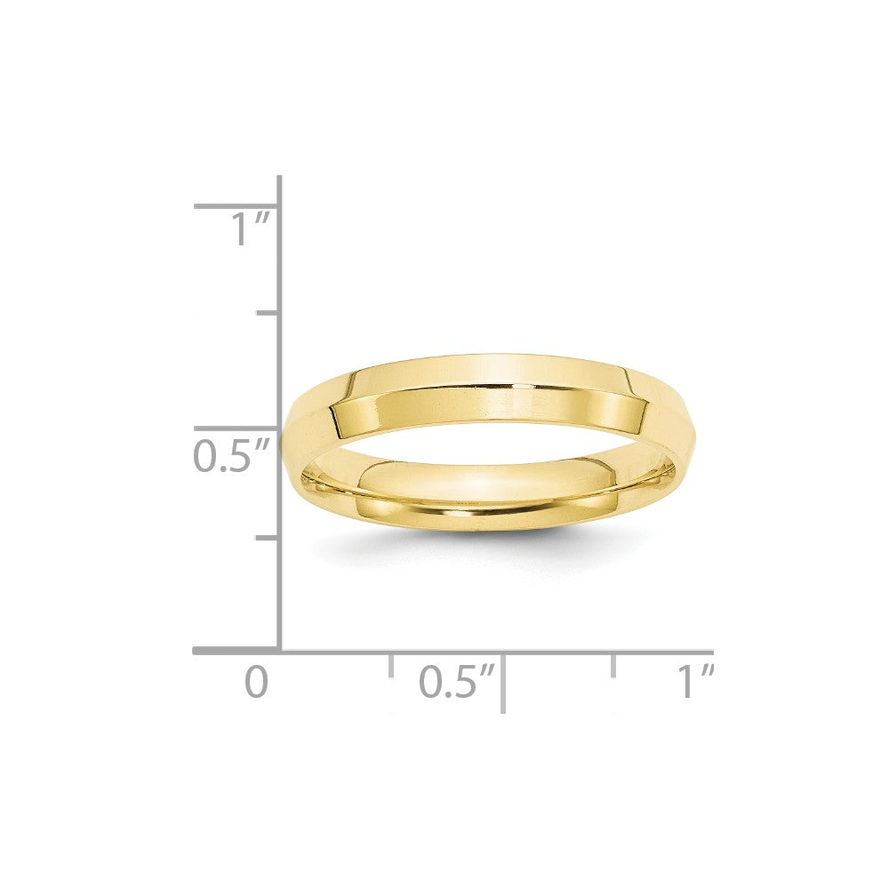 10k Yellow Gold 4mm Knife Edge Comfort Fit Wedding Band