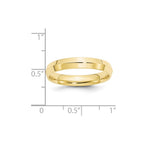 10k Yellow Gold 4mm Knife Edge Comfort Fit Wedding Band