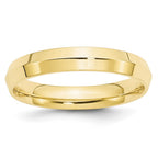 10k Yellow Gold 4mm Knife Edge Comfort Fit Wedding Band