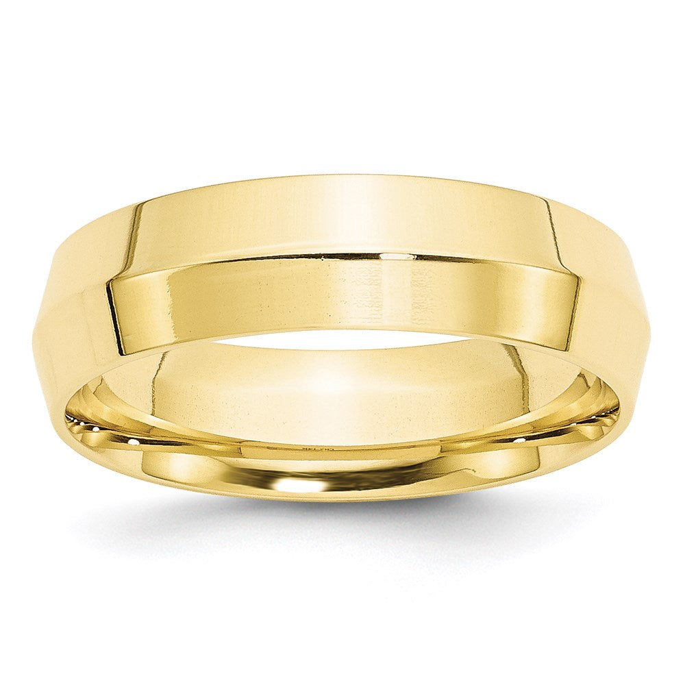 10k Yellow Gold 6mm Knife Edge Comfort Fit Wedding Band