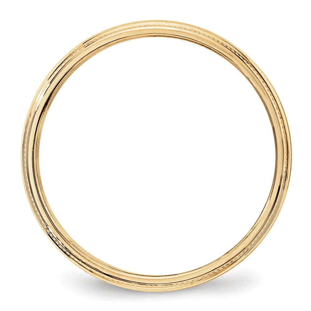 10k Yellow Gold 3mm Milgrain Half Round Wedding Band