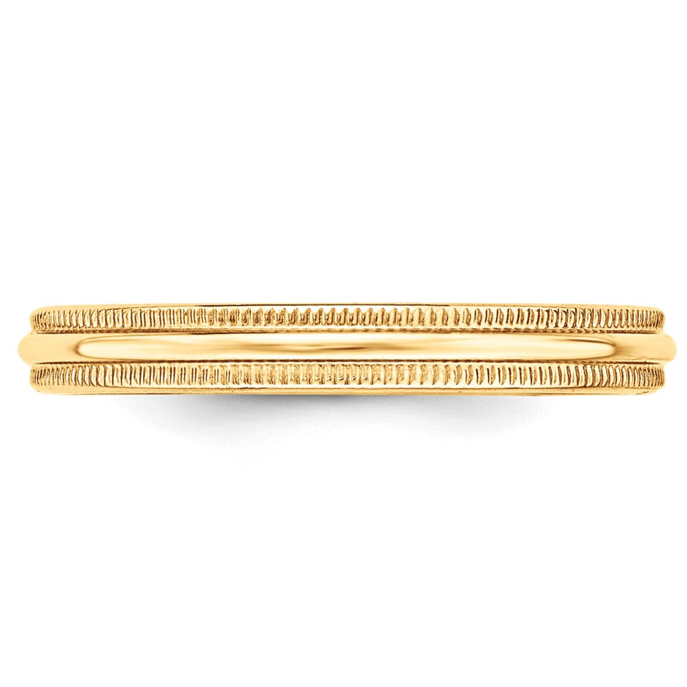 10k Yellow Gold 3mm Milgrain Half Round Wedding Band