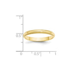 10k Yellow Gold 3mm Milgrain Half Round Wedding Band