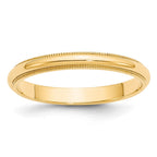 10k Yellow Gold 3mm Milgrain Half Round Wedding Band