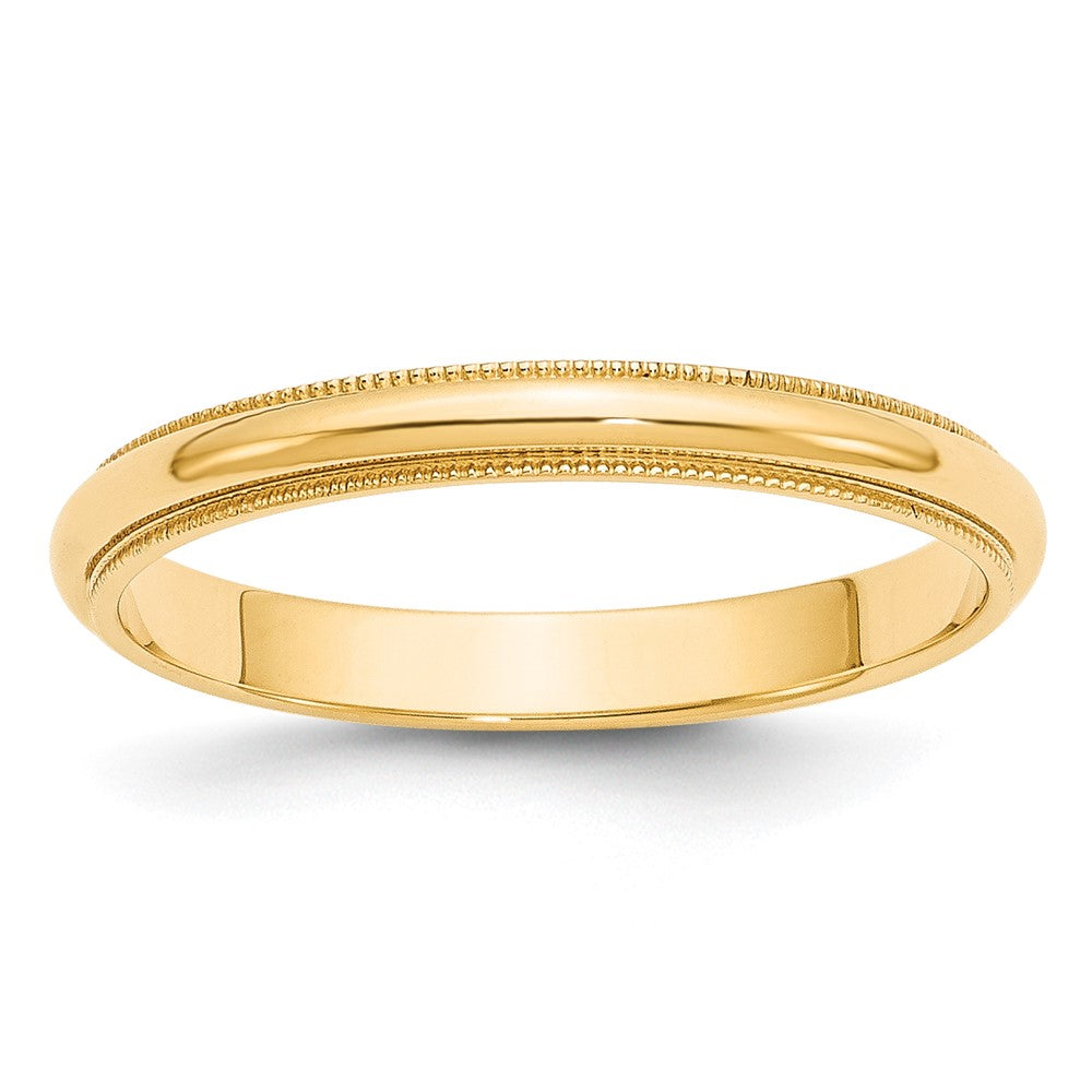 10k Yellow Gold 3mm Milgrain Half Round Wedding Band