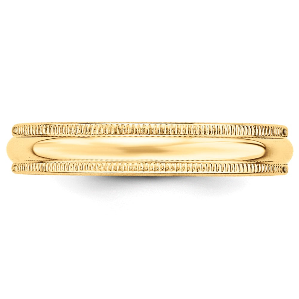 10k Yellow Gold 4mm Milgrain Half Round Wedding Band