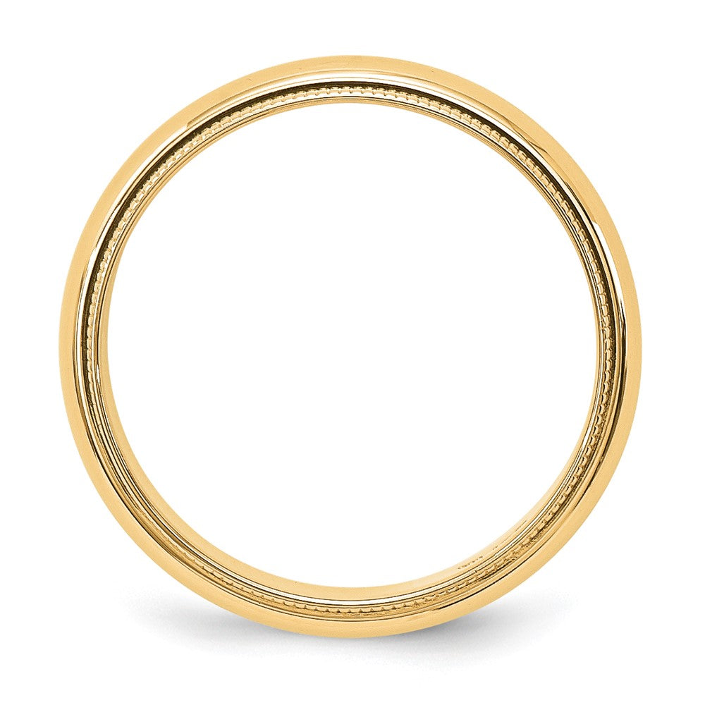 10k Yellow Gold 5mm Milgrain Half Round Wedding Band