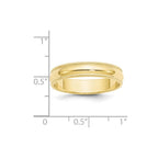 10k Yellow Gold 5mm Milgrain Half Round Wedding Band