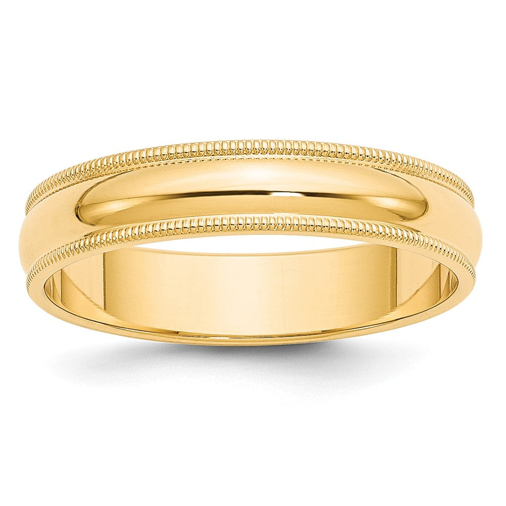 10k Yellow Gold 5mm Milgrain Half Round Wedding Band
