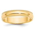 10k Yellow Gold 5mm Milgrain Half Round Wedding Band