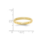 10k Yellow Gold 3mm Milgrain Half Round Comfort Fit Wedding Band