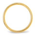 10k Yellow Gold 4mm Milgrain Half Round Comfort Fit Wedding Band