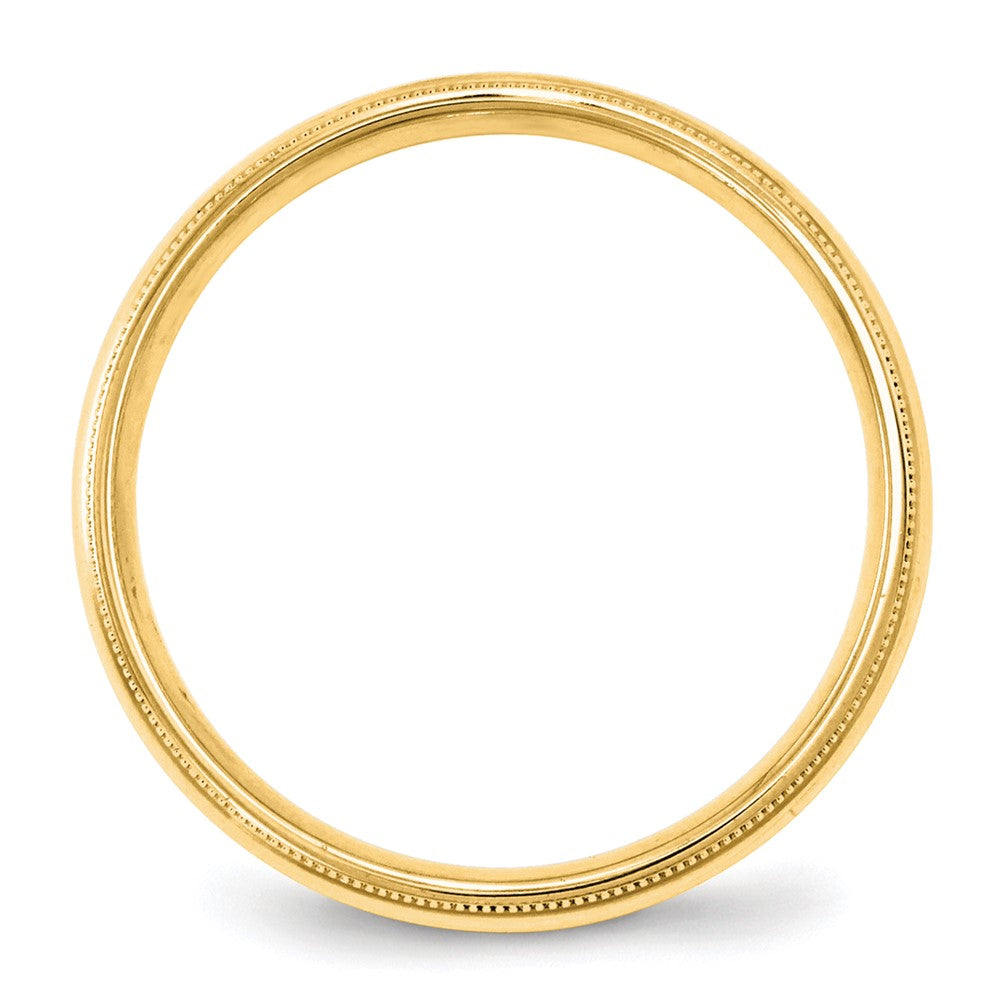 10k Yellow Gold 4mm Milgrain Half Round Comfort Fit Wedding Band