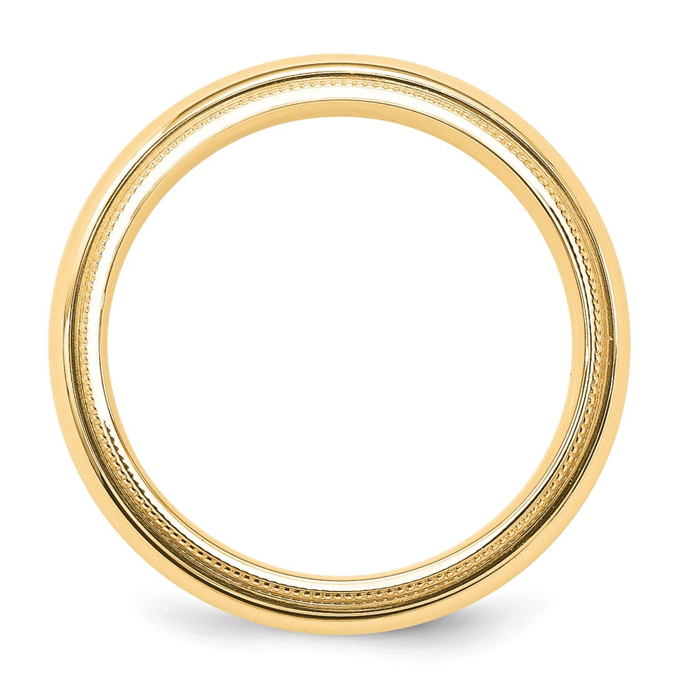 10k Yellow Gold 5mm Milgrain Half Round Comfort Fit Wedding Band
