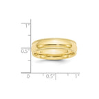 10k Yellow Gold 6mm Milgrain Half Round Comfort Fit Wedding Band