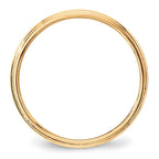 10k Yellow Gold 3mm Lightweight Milgrain Half Round Wedding Band