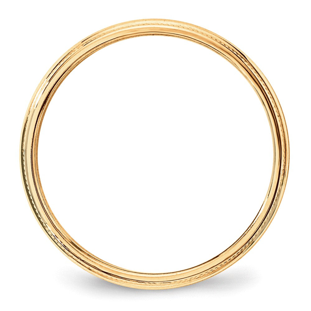 10k Yellow Gold 3mm Lightweight Milgrain Half Round Wedding Band