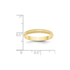 10k Yellow Gold 3mm Lightweight Milgrain Half Round Wedding Band