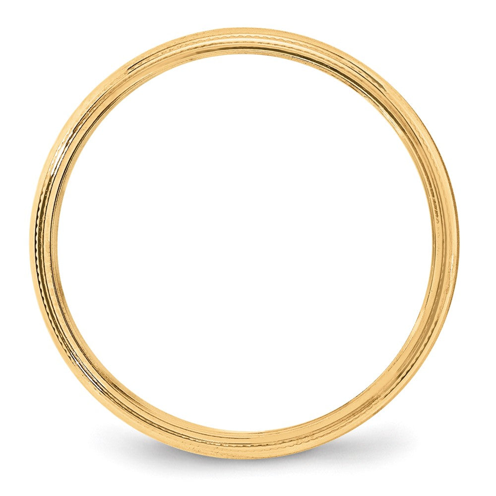 10k Yellow Gold 4mm Lightweight Milgrain Half Round Wedding Band