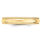 10k Yellow Gold 4mm Lightweight Milgrain Half Round Wedding Band