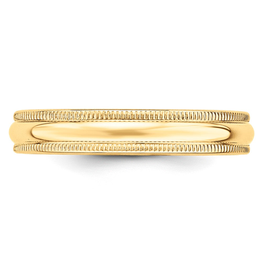 10k Yellow Gold 4mm Lightweight Milgrain Half Round Wedding Band