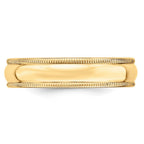 10k Yellow Gold 5mm Lightweight Milgrain Half Round Wedding Band