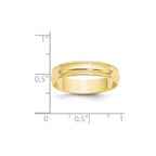 10k Yellow Gold 5mm Lightweight Milgrain Half Round Wedding Band