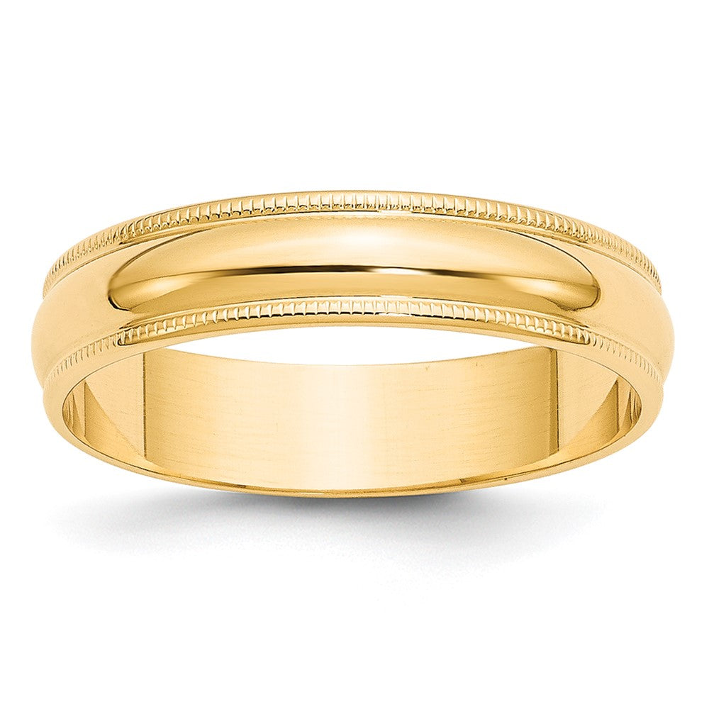 10k Yellow Gold 5mm Lightweight Milgrain Half Round Wedding Band