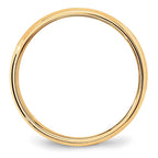 10k Yellow Gold 6mm Lightweight Milgrain Half Round Wedding Band