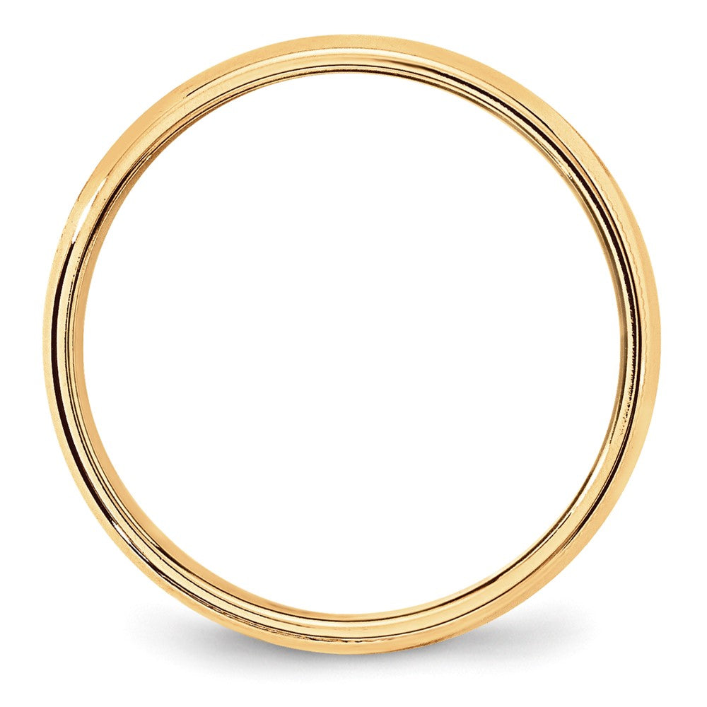 10k Yellow Gold 6mm Lightweight Milgrain Half Round Wedding Band