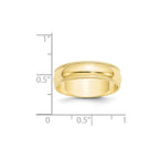 10k Yellow Gold 6mm Lightweight Milgrain Half Round Wedding Band