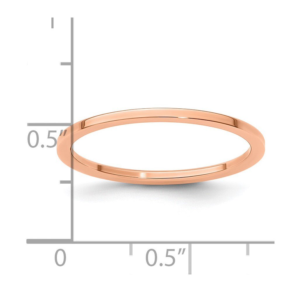 10K Rose Gold 1.2mm Flat Polished Stackable Band