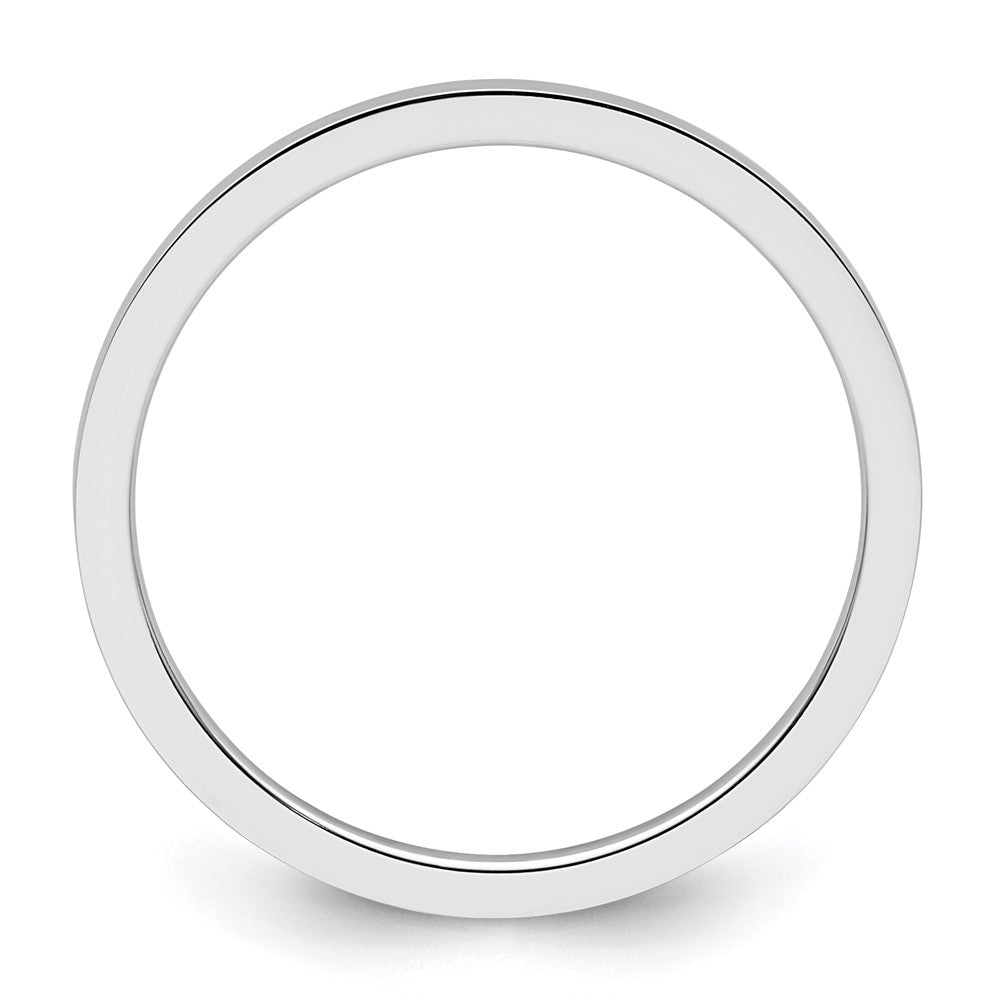 10K White Gold 1.2mm Flat Polished Stackable Band