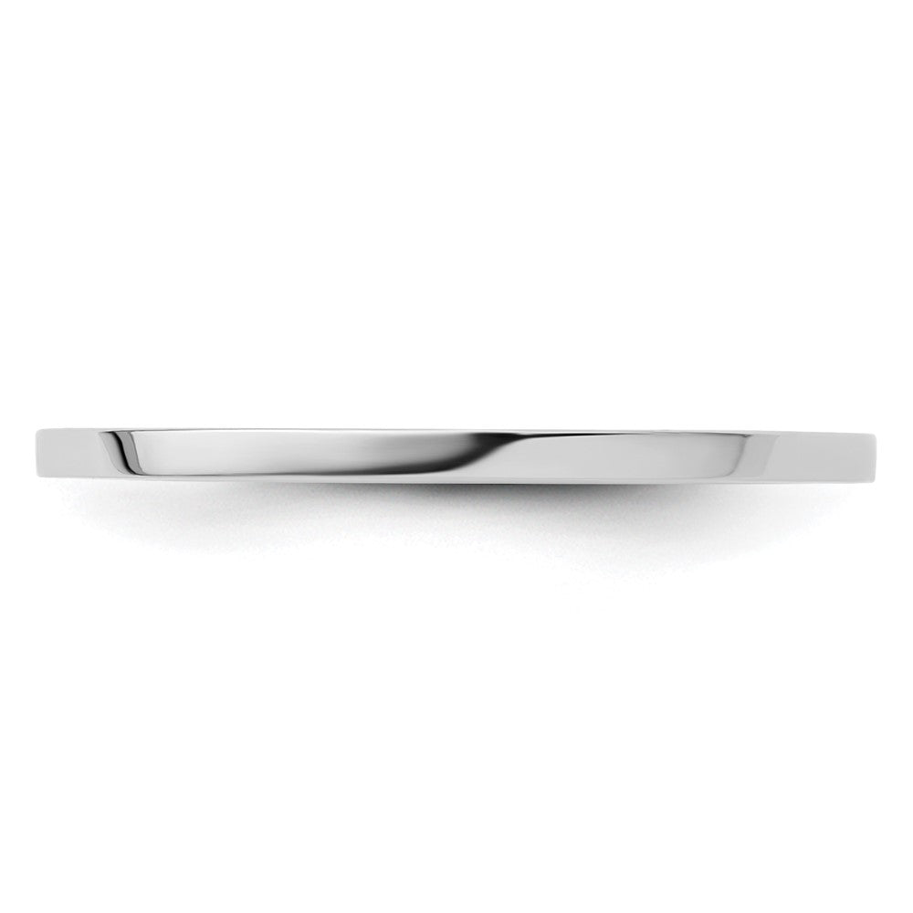 10K White Gold 1.2mm Flat Polished Stackable Band