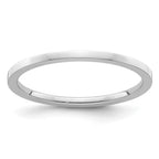 10K White Gold 1.2mm Flat Polished Stackable Band